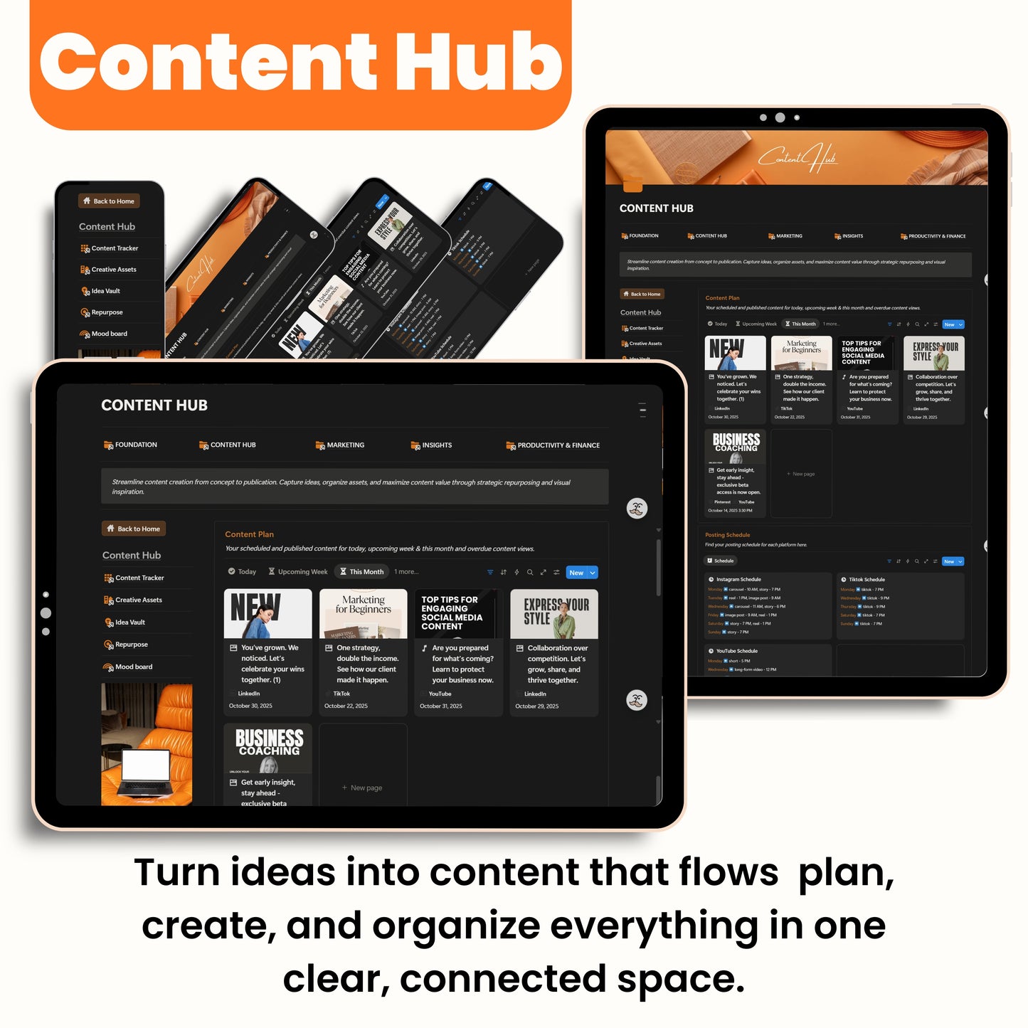 Organize your creative chaos  plan, create & stay consistent without burnout or 47 open tabs.